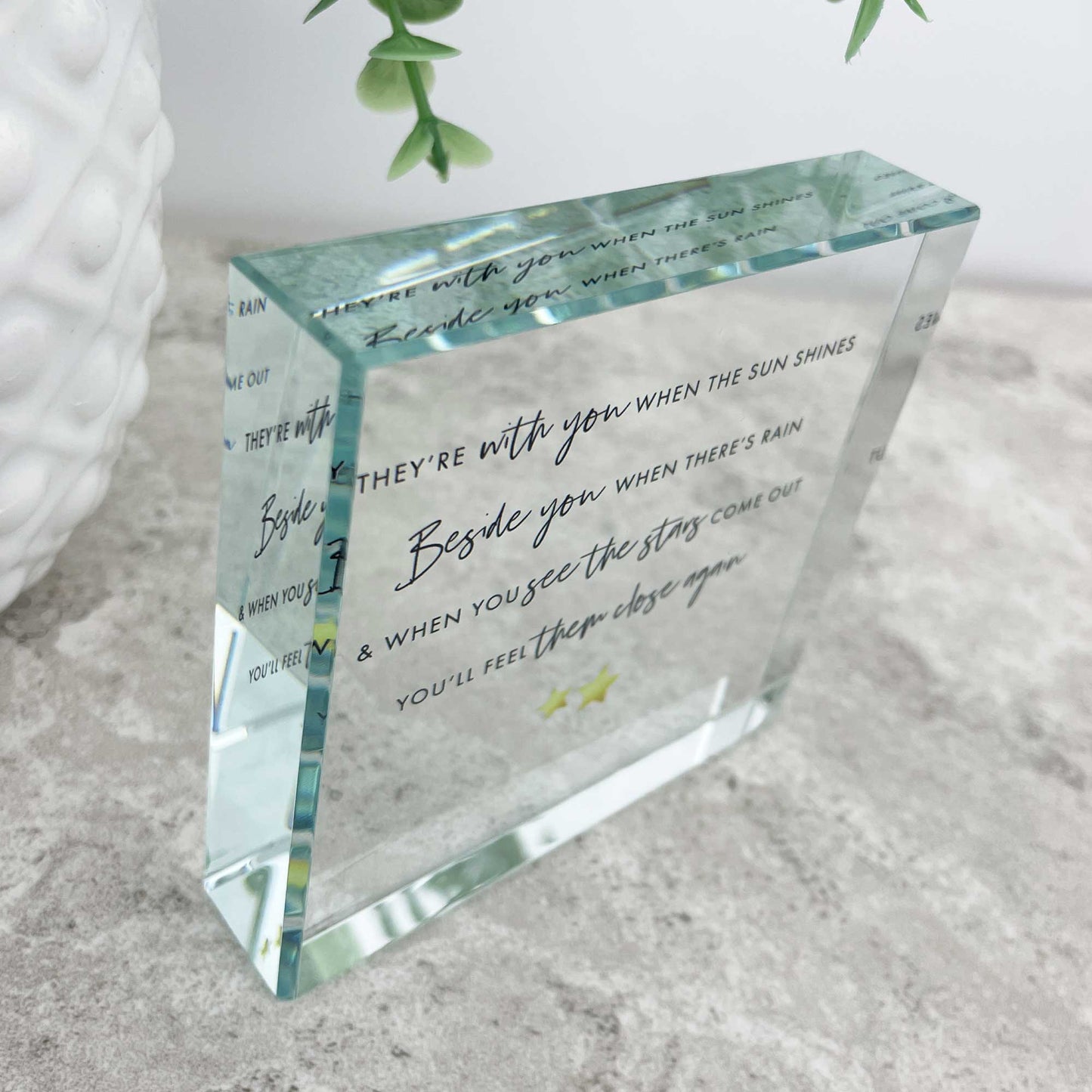 Thoughtful Memorial Crystal Token