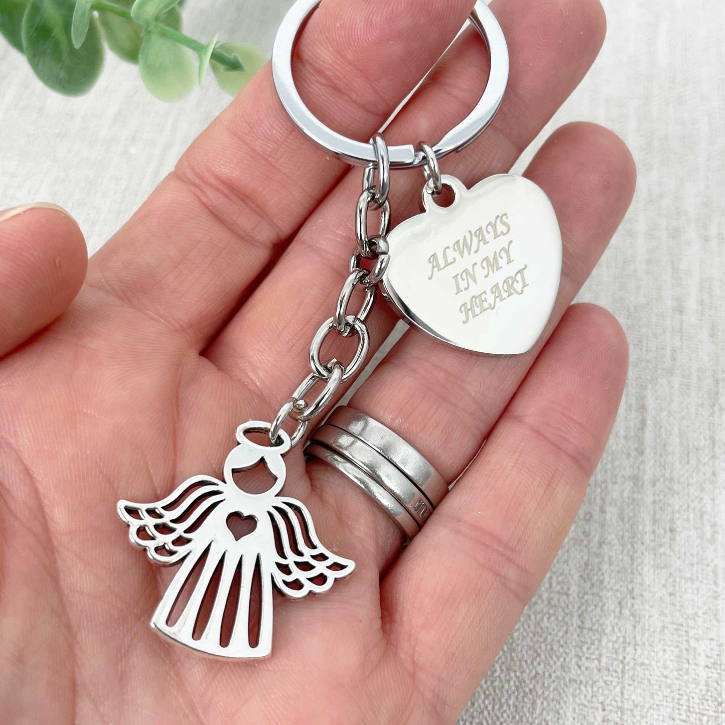 Angel Charm Memorial Keyring